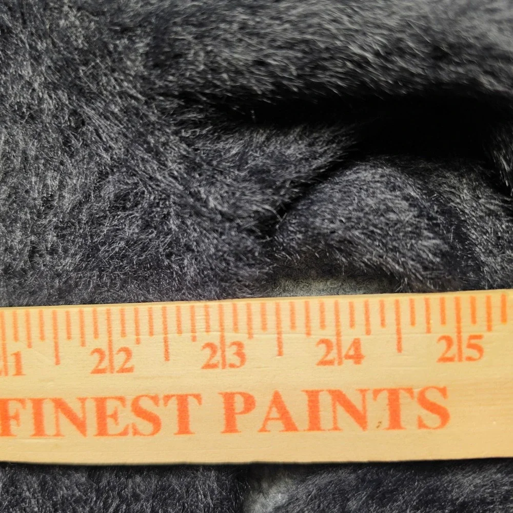 PacSun Mens Large Long Sleeve Collared Fuzzy Knit Polo Sweater Black